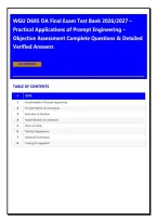 WGU D685 OA Final Exam Test Bank 2026&sol;2027 &ndash; Practical Applications of Prompt Engineering &ndash; Objective Assessment Complete Questions & Detailed Verified Answers&NewLine;