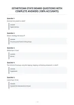 Esthetician State Board Questions With&NewLine;Complete Answers &lpar;100&percnt; Accurate&rpar;&NewLine;