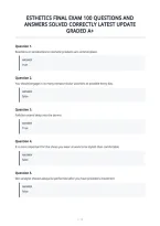 Esthetics Final Exam 100 Questions And&NewLine;Answers Solved Correctly Latest Update&NewLine;Graded A&plus;