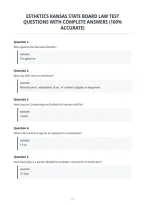 Esthetics Kansas State Board Law Test&NewLine;Questions With Complete Answers &lpar;100&percnt;&NewLine;Accurate&rpar;