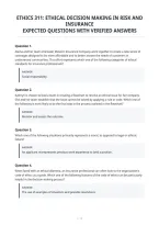 Ethics 311&colon; Ethical Decision Making In Risk And&NewLine;Insurance&NewLine;Expected Questions With Verified Answers