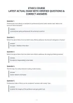Ethics Course&NewLine;Latest Actual Exam With Verified Questions &&NewLine;Correct Answers
