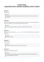 Ethics Final&NewLine;Questions With Verified Answers Latest Update