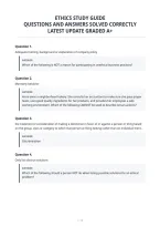 Ethics Study Guide&NewLine;Questions And Answers Solved Correctly&NewLine;Latest Update Graded A&plus;