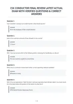Csx Conductor Final Review Latest Actual&NewLine;Exam With Verified Questions & Correct&NewLine;Answers