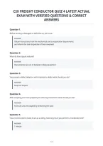 Csx Freight Conductor Quiz 4 Latest Actual&NewLine;Exam With Verified Questions & Correct&NewLine;Answers