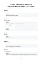 Exam 1 &lpar;Abnormal Psychology&rpar;&NewLine;Questions And Answers Latest Update