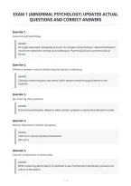 Exam 1 &lpar;Abnormal Psychology&rpar; Updated Actual&NewLine;Questions And Correct Answers&NewLine;