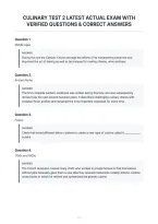Culinary Test 2 Latest Actual Exam With&NewLine;Verified Questions & Correct Answers