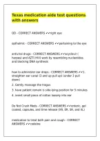 Texas medication aide test questions with answers