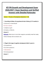 ATI PN Growth and Development Exam 2026&sol;2027 &vert; Exam Questions and Verified Answers with Detailed Rationales&NewLine;