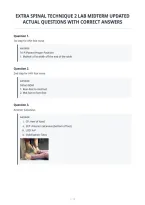 Extra Spinal Technique 2 Lab Midterm Updated&NewLine;Actual Questions With Correct Answers