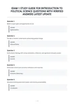 Exam 1 Study Guide For Introduction To&NewLine;Political Science Questions With Verified&NewLine;Answers Latest Update&NewLine;