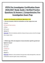 IFSTA Fire Investigator Certification Exam 2026 Study Guide &vert; Verified Practice Questions & Answers &vert; Comprehensive Fire Investigation Exam Prep&NewLine;