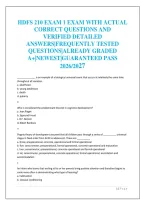 Hdfs 210 Exam 1 Exam With Actual&NewLine;Correct Questions And&NewLine;Verified Detailed&NewLine;Answers&vert;Frequently Tested&NewLine;Questions&vert;Already Graded&NewLine;A&plus;&vert;Newest&vert;Guaranteed Pass&NewLine;2026&sol;2027