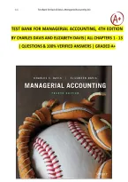 Test Bank For Managerial Accounting&comma; 4th Edition by Charles Davis and Elizabeth Davis&vert; All Chapters &vert; Questions & 100&percnt; Verified Answers &vert; Graded A&plus;