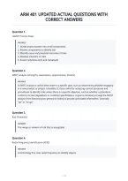 Arm 401 Updated Actual Questions With Correct Answers