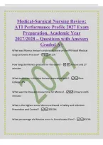 Medical-Surgical Nursing Review&colon;&NewLine;ATI Performance Profile 2027 Exam&NewLine;Preparation&comma; Academic Year&NewLine;2027&sol;2028 &ndash; Questions with Answers&NewLine;Graded A&plus;&NewLine;What was Monica Amison's individual score on the PN Adult Medical&NewLine;Surgical Online Practice&quest; -87&period;2&percnt;&NewLine;How