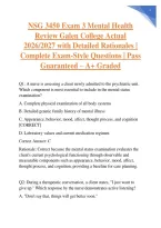 NSG 3450 Exam 3 Mental Health Review Galen College Actual 2026&sol;2027 with Detailed Rationales &vert; Complete Exam-Style Questions &vert; Pass Guaranteed &ndash; A&plus; Graded