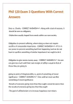 Phil 120 Exam 3 Questions With Correct Answers
