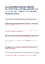 Wgu D669 Early Literacy Methods Practice Test &lpar;Latest 2026&rpar; Questions & Answers &vert; 100&percnt; Correct The Ultimate Guide For 2026&sol;2027&period;
