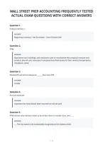Wall Street Prep Accounting Frequently Tested&NewLine;Actual Exam Questions With Correct Answers