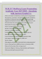 NUR 317 MedSurg Exam Preparation&comma;&NewLine;Academic Year 2027&sol;2028 &ndash; Questions&NewLine;with Answers Graded A&plus;&NewLine;What is the domain and definition of professional nursing practice&quest;&NewLine;The protection&comma; promotion&comma; and optimization of health and abilities&semi;&NewLine;prevention of illnes
