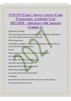 NUR 529 Exam 1 dorsey content Exam&NewLine;Preparation&comma; Academic Year&NewLine;2027&sol;2028 &ndash; Questions with Answers&NewLine;Graded A&plus;&NewLine;Epigenetics &lpar;in aging&rpar;&NewLine;The study of gene expression changes&semi; ~70&percnt; of genetic code&sol;disease&NewLine;risk is controlled by environment and choices&period;&NewLine;Phar