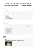 Wastewater Treatment Frequently Tested&NewLine;Actual Exam Questions With Correct Answers&NewLine;