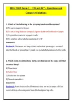 BIOL 2302 Exam 3  &vert;  2026&sol;2027 &ndash; Questions and &NewLine;Complete Solutions