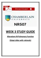 NR 507 Week 3 Edapt &vert; Obstructive and Restrictive Lung Diseases Study Guide