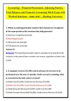 Accounting &ndash; Financial Statements&comma; Adjusting Entries&comma; &NewLine;Trial Balances and Financial Accounting Mock Exam with &NewLine;Worked Solutions &ndash; 2026&sol;2027 &vert; Harding University