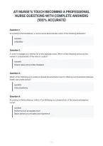 Ati Nurse's Touch Becoming A Professional Nurse Questions With Complete Answers &lpar;100&percnt; Accurate&rpar;