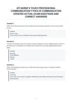 Ati Nurse's Touch Professional Communication Types Of Communication Updated Actual Exam Questions And Correct Answers