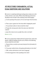 Ati Proctored Fundamental Actual Exam Questions And Solutions