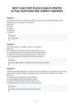 West Coast Emt Block Exam &num;1 Updated&NewLine;Actual Questions And Correct Answers