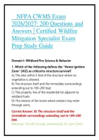 NFPA CWMS Exam 2026&sol;2027&colon; 200 Questions and Answers &vert; Certified Wildfire Mitigation Specialist Exam Prep Study Guide