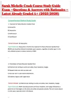 Sarah Michelle Crash Course Study Guide Exam ~Questions & Answers with Rationales ~ Latest Already Graded A&plus; &lpar;2025&vert;2026&rpar;