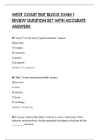 West Coast Emt Block Exam 1&NewLine;Review Question Set With Accurate&NewLine;Answers