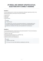 Ati Renal And Urinary Updated Actual Questions With Correct Answers