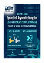 WGU D830 YCN1 Task 1&colon; Symmetric and Asymmetric Encryption Labs 1&period;1 & 1&period;2 &vert; Complete RSA & AES-256-CBC Lab Walkthrough&comma; Commands&comma; Explanations & Solutions &vert; 2026&sol;2027 Updated