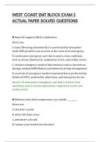 West Coast Emt Block Exam 2&NewLine;Actual Paper Solved Questions&NewLine;