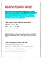 Micr 484 Exam Questions With Correct Answers One Health Study Guide