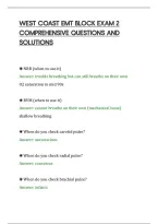 West Coast Emt Block Exam 2&NewLine;Comprehensive Questions And&NewLine;Solutions
