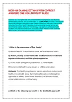 Micr 484 Exam Questions With Correct Answers One Health Study Guide