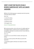 West Coast Emt Block Exam 2&NewLine;Review Question Set With Accurate&NewLine;Answers&NewLine;