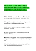 Balanced Body Reformer 2 Pilates&NewLine;Practice Examination 2027 Questions&NewLine;And Correct Answers Graded A&plus;