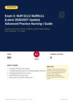  NUR 6111 &sol; NUR6111 Exam 3 Exam 2026&sol;2027 &ndash; Questions and Answers Clinical Decision-Making Advanced Assessment &vert; Complete Verified Answers &vert; Detailed Rationales &ndash; Pass Guaranteed &ndash; A&plus; Graded