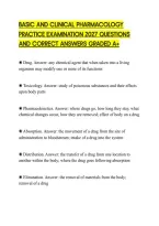 Basic And Clinical Pharmacology&NewLine;Practice Examination 2027 Questions&NewLine;And Correct Answers Graded A&plus;
