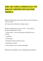 Basic And Clinical Pharmacology Test&NewLine;Bank 2027 Questions With Solutions&NewLine;Graded A&plus;